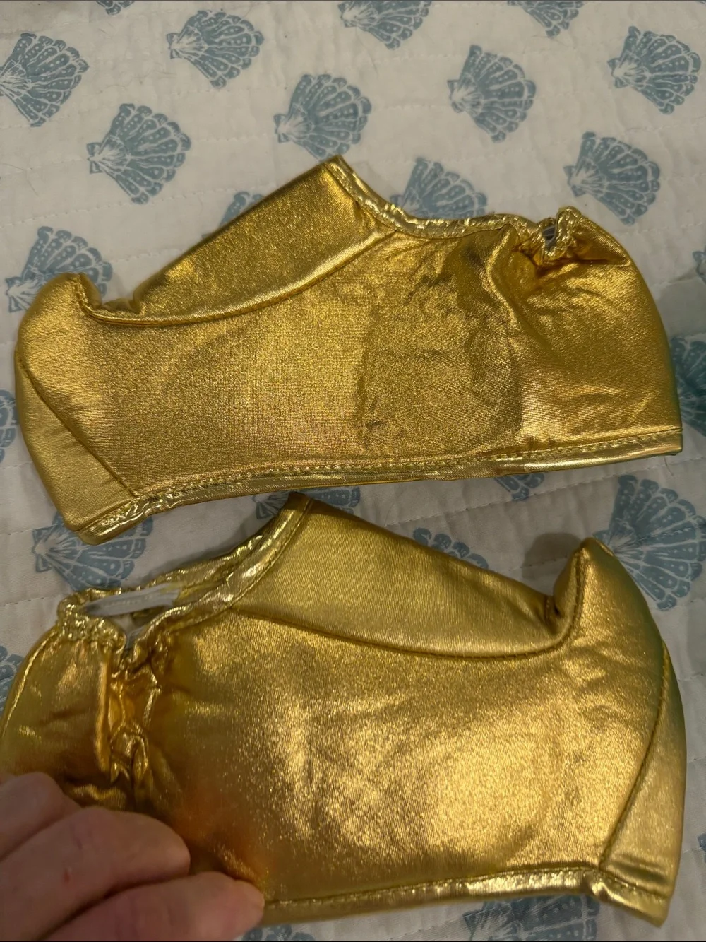 Gold and Teal Princess Headband & Shoe Covers Set - Kids Accessories